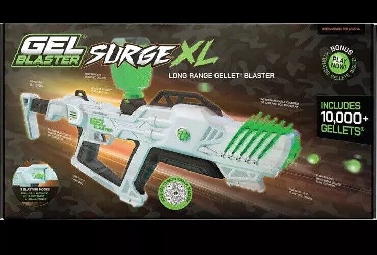 Gel Blaster Surge XL Toy Gun with Safety Glasses & 10K Gellets