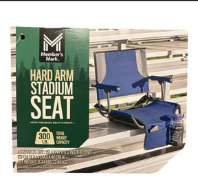 Member's Mark Lightweight Hard Arm Stadium Seat with Cup Holder (Blue)