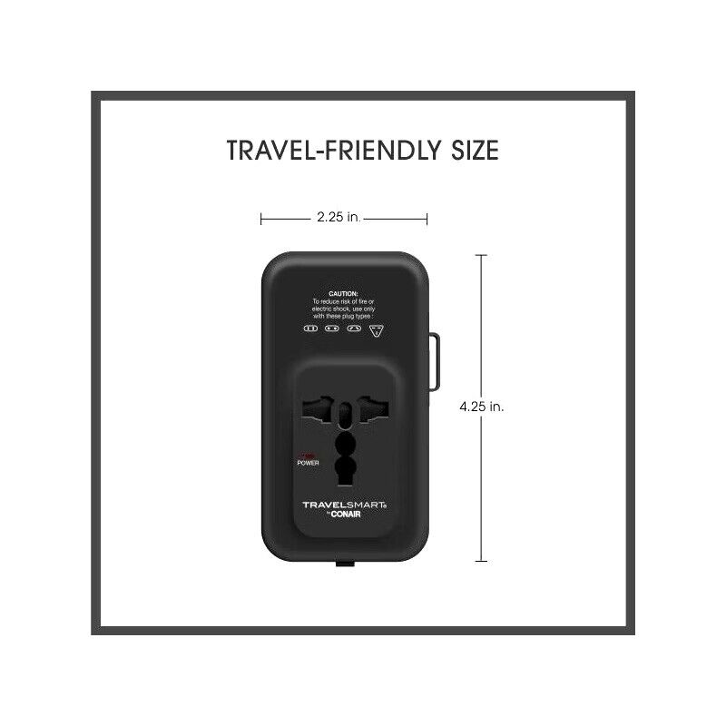 Travel Smart Does-It-All Adapter with Cables & USB-A & C Ports