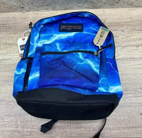 JanSport Backpack Unisex Blue Black It's Electric Cross Town Plus 17" NWT