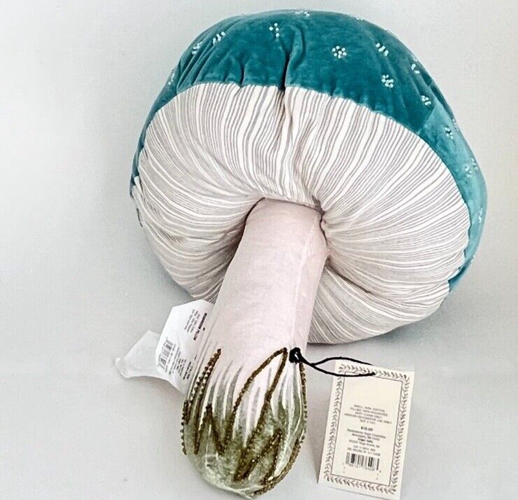 Beaded Mushroom Novelty Pillow Blue - John Derian for Target Free Shipping NWT