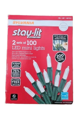 Sylvania Stay-lit Platinum 2 Of 100 LED Indoor Outdoor Lights