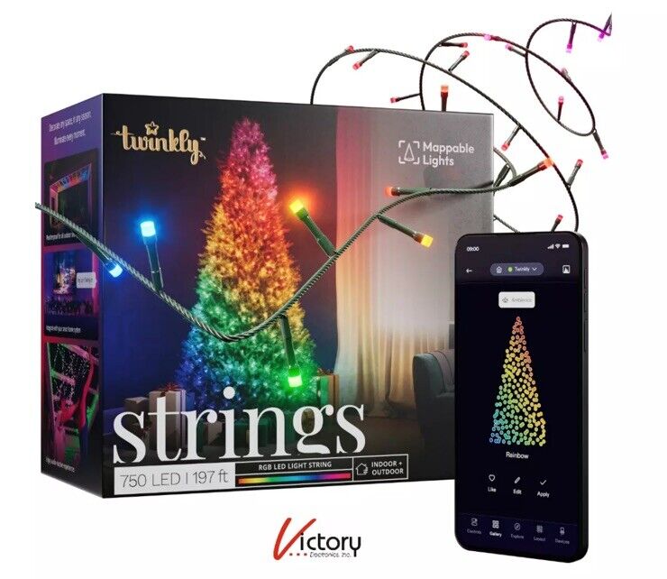 NEW Twinkly Strings 750 LED String Lights | 197 ft. | Multicolored / App Control