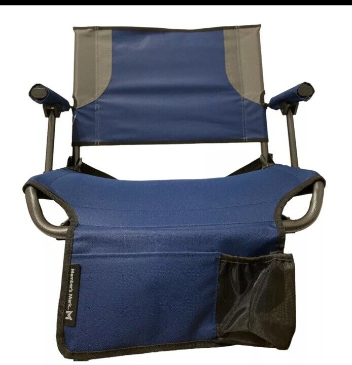 Member's Mark Lightweight Hard Arm Stadium Seat with Cup Holder (Blue)