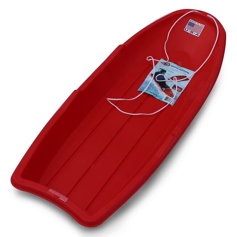 **3 PACK**  Lightning Snow Sleds for Kids & Adults.  Sand Slider 48” RED