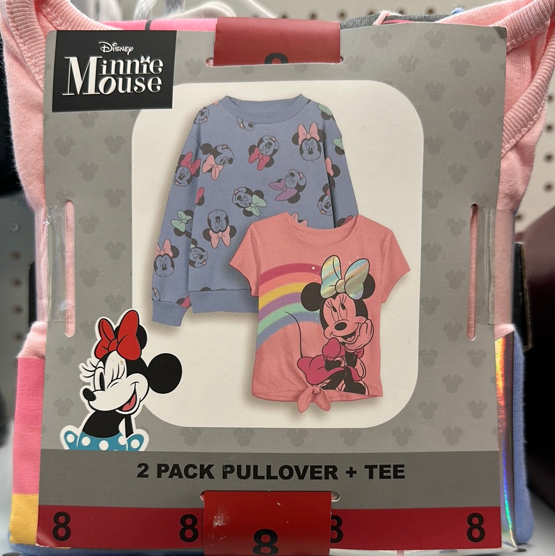 Disney Minnie Mouse 2 Pack Pullover + Tee Kids Size 8