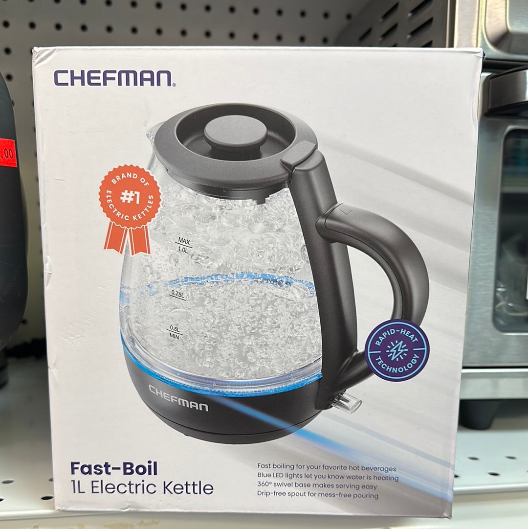 Chefman 1L Eletric Kettle OPEN BOX