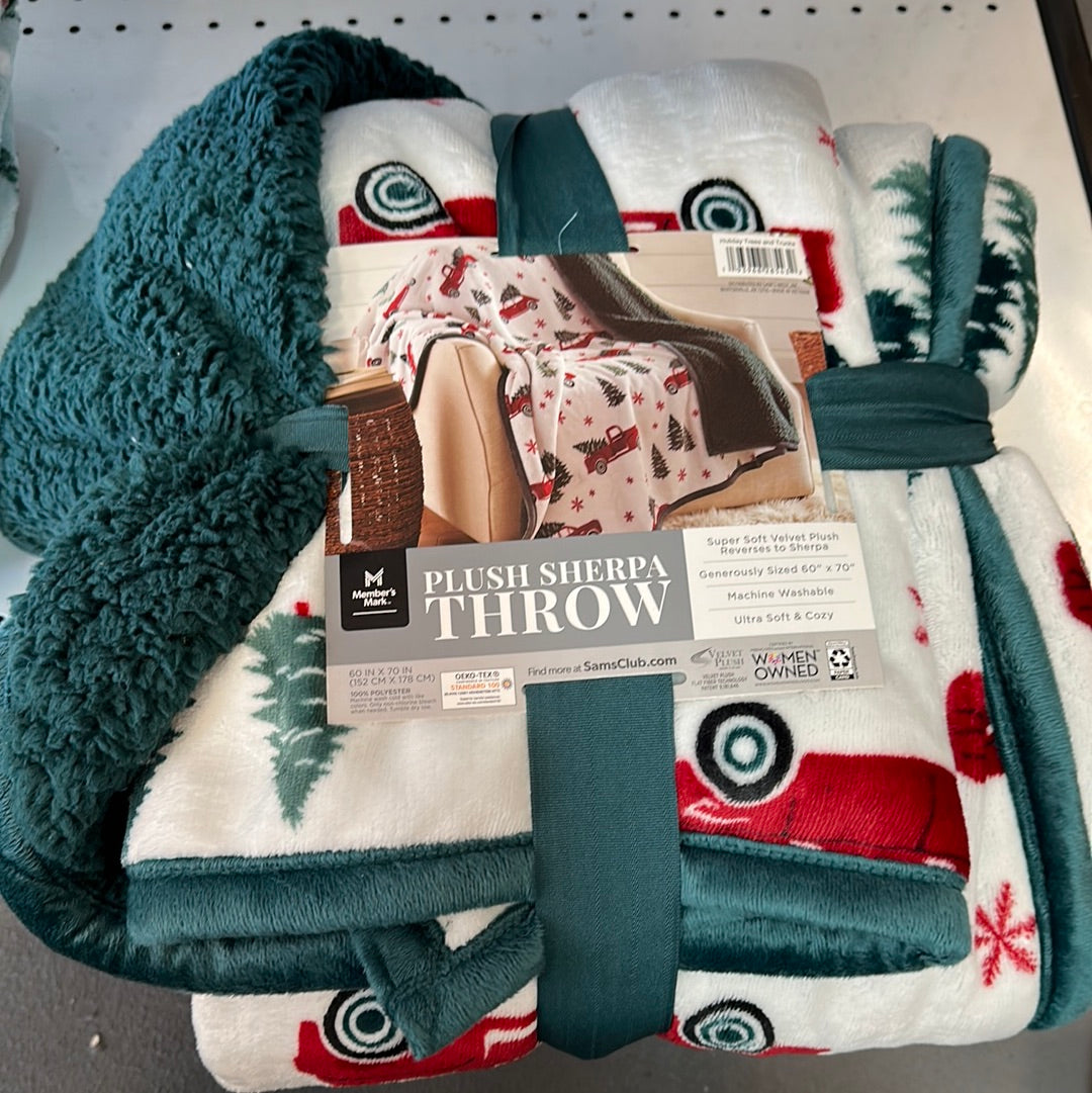 Plush Sherpa Christmas Throw