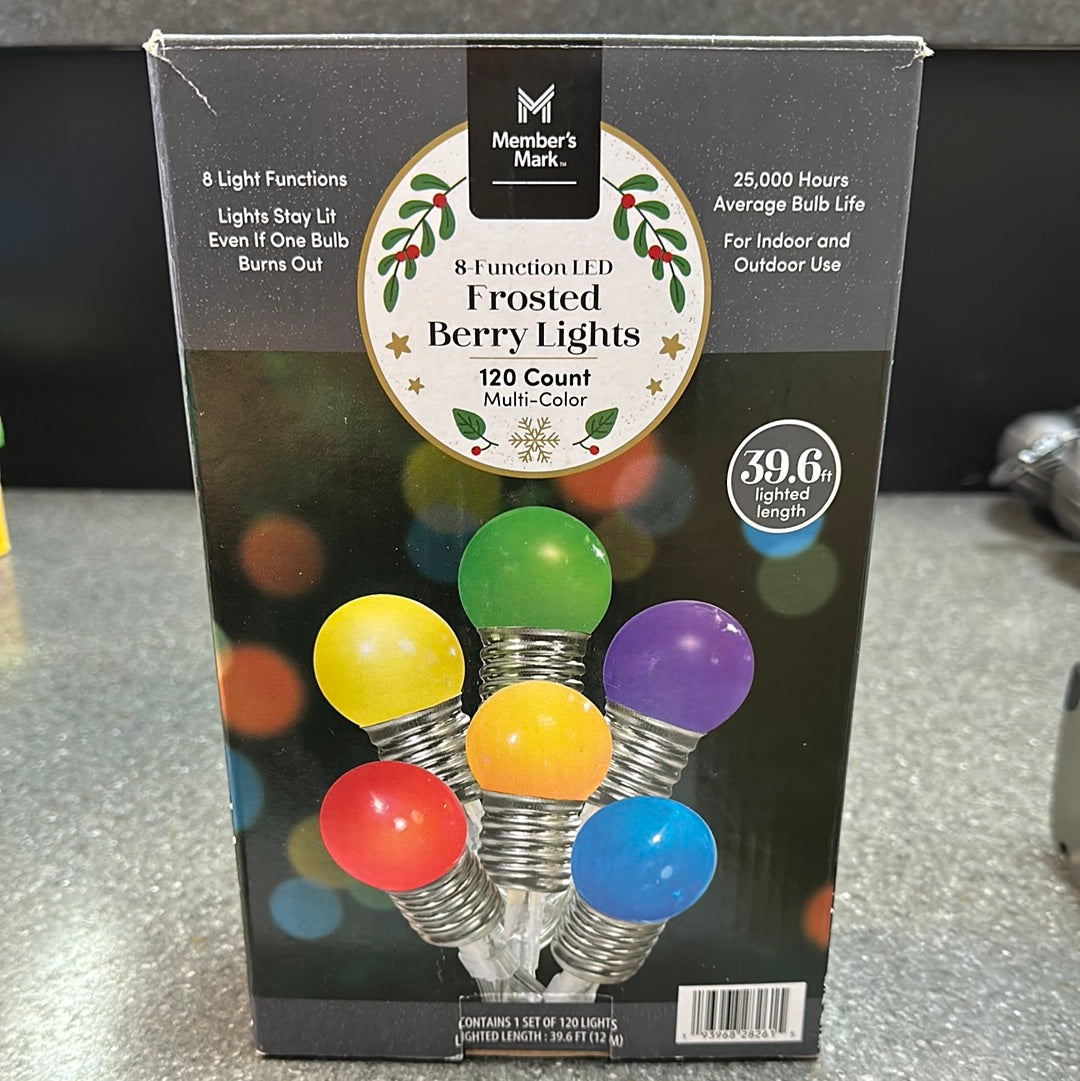 Colorful Frosted Berry Lights 120 count 39.6 ft