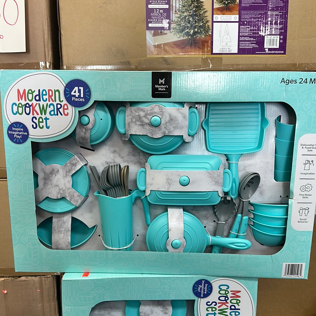 Modern Cooware Set Blue 41 pieces