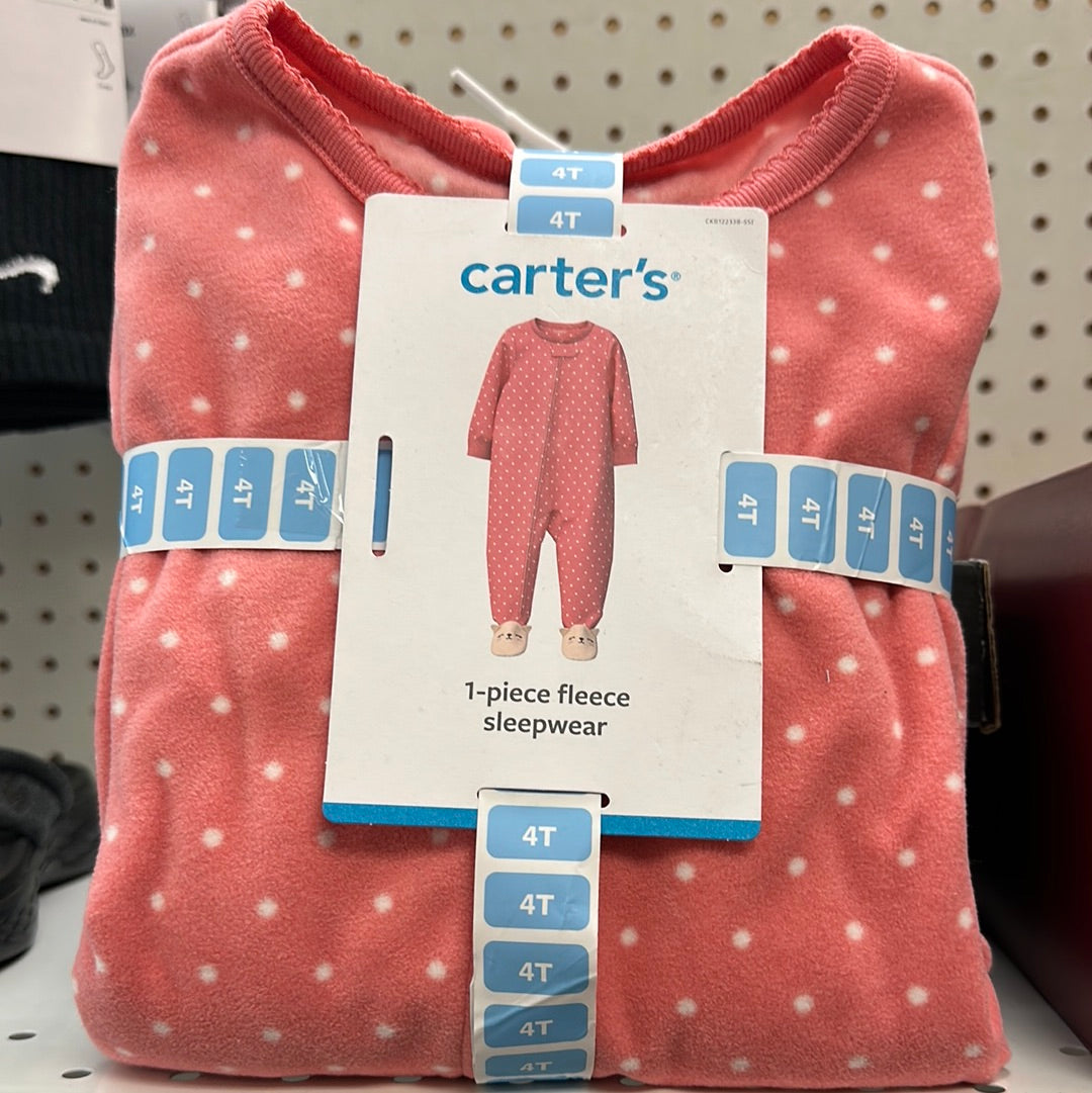 Carter’s Fleece Sleepwear Pink Polka Dot 4T