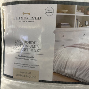 Threshold Lace Border Cotton Slub Comforter Set