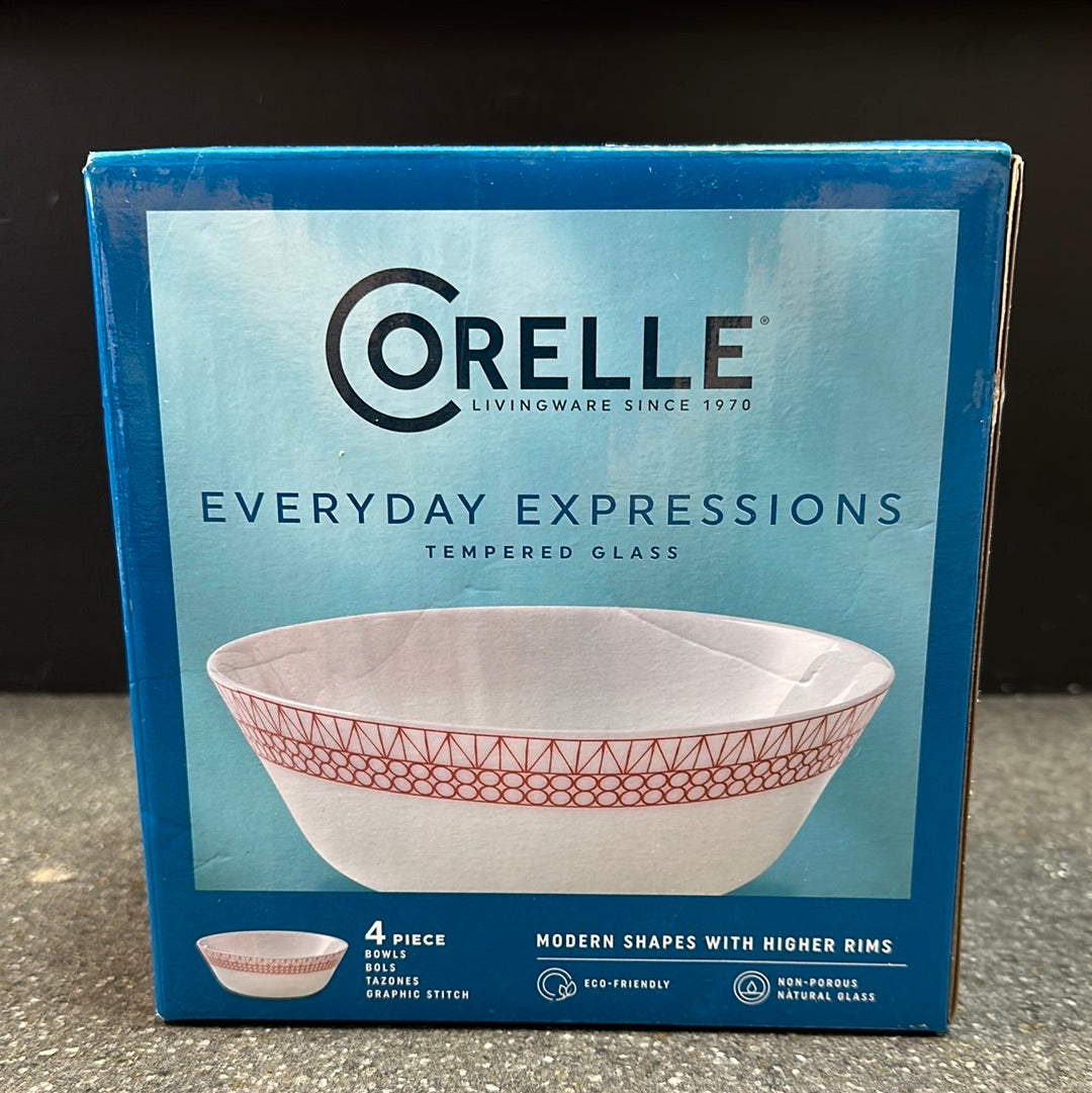 Corelle Everyday Expressions Tempered Glass 4 Piece