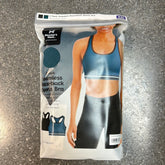 2 PK Seamless Racerback Sports Bra Blue XXL