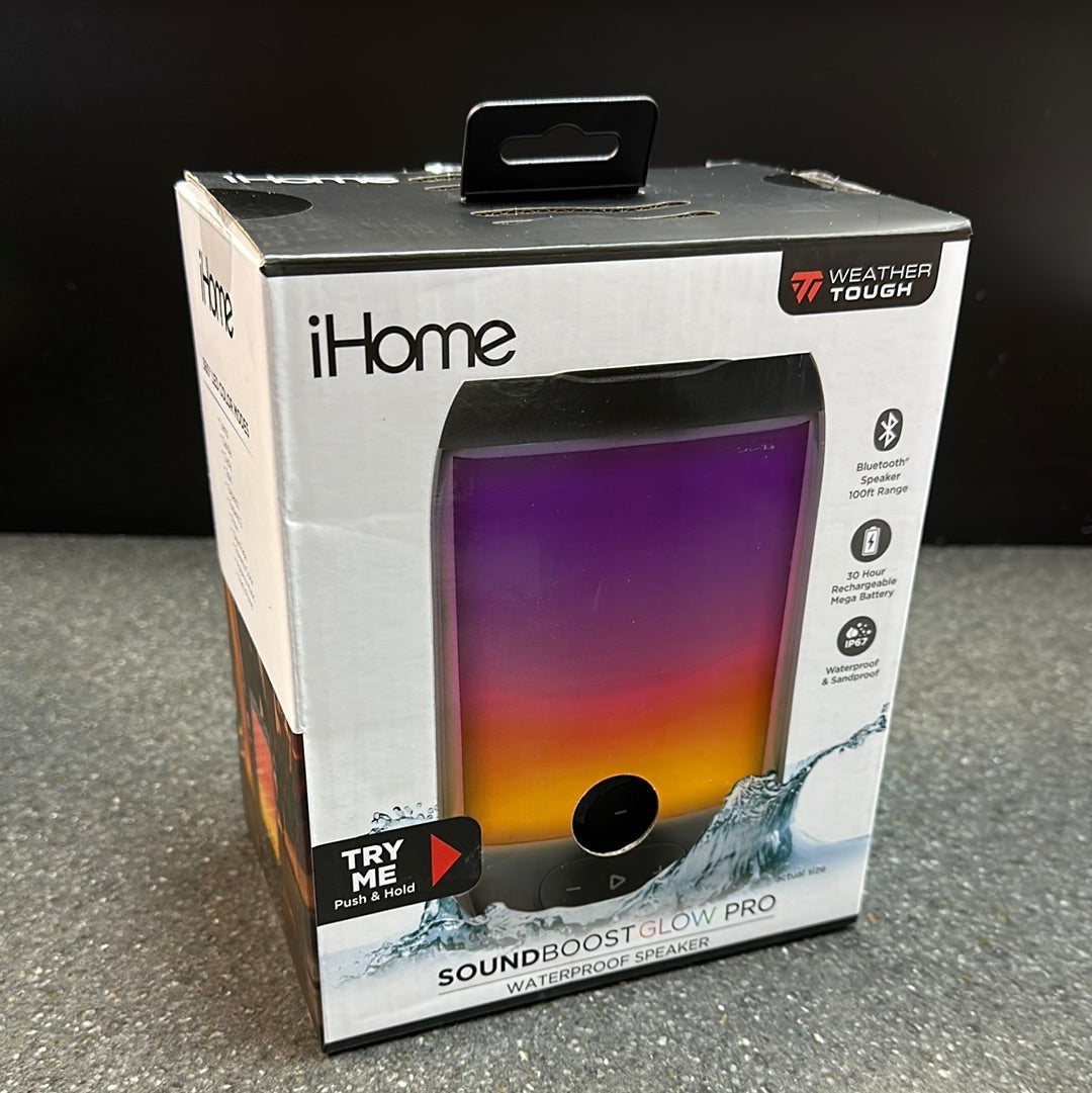 iHome SoundBoost Glow Pro Waterproof Speaker OPEN BOX