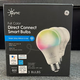 3 PK GE Full Color Direct Connect Smart Bulbs