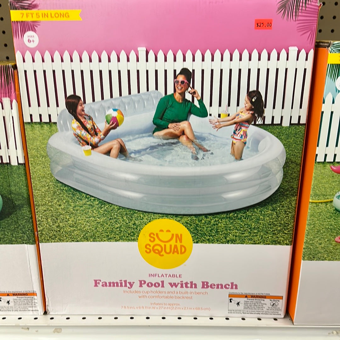 SUN SQUAD Family Pool with Bench