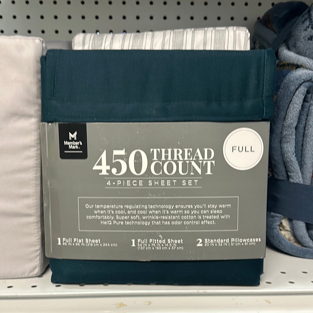 450 thread count 4 pieces sheet set