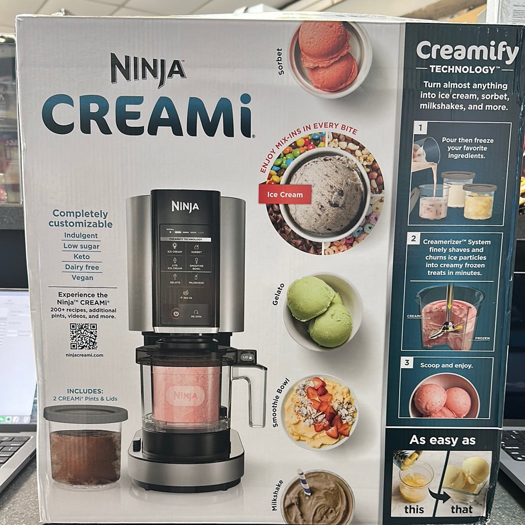 Ninja 0.5qt CREAMi Stainless Steel Ice Cream, Gelato and Sorbet Maker, 7 One-Touch Programs OPEN BOX