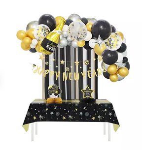 Happy New Year Party Kit Celebration Theme Party Decoration Bundle, 105 pcs.