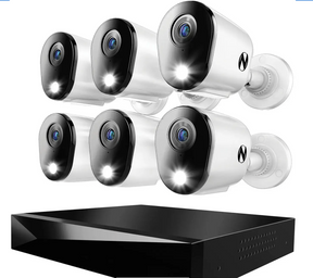 Night Owl - 12 Channel 6 Camera Wired 4K Security System - White