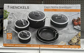 Henckels Made in Italy, Granitium Notte 10-piece Nonstick Cookware Set, Black